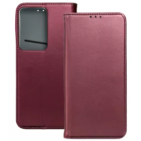   Xiaomi Redmi 15 4G / Redmi 15 5G könyvtok, fliptok, telefon tok, mágneszáras, bankkártyatartós, bordó, Smart Magnetic