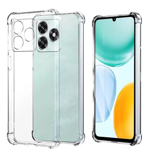 Honor X5c Plus szilikon tok, hátlaptok, telefon tok, erősített sarkokkal, átlátszó, Anti Shock, 1.5mm