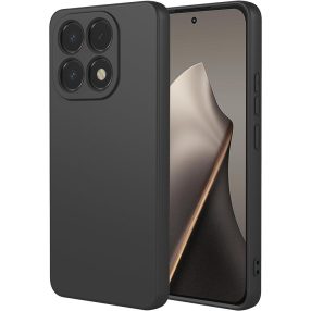   Xiaomi 15T 5G szilikon tok, hátlaptok, telefon tok, velúr belsővel, matt, fekete, Silicon