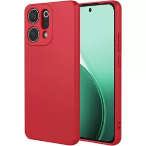   Oppo Reno14 5G szilikon tok, hátlaptok, telefon tok, velúr belsővel, matt, piros, Silicon