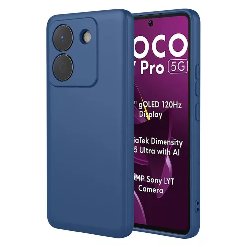 Xiaomi Poco M7 Pro 5G szilikon tok, hátlaptok, telefon tok, matt, sötétkék