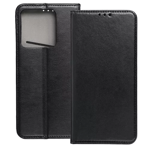 Xiaomi Poco M7 Pro 5G könyvtok, fliptok, telefon tok, mágneszáras, bankkártyatartós, fekete, Smart Magnetic