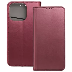   Oppo Reno14 5G / Reno14 FS 5G könyvtok, fliptok, telefon tok, mágneszáras, bankkártyatartós, bordó, Smart Magnetic