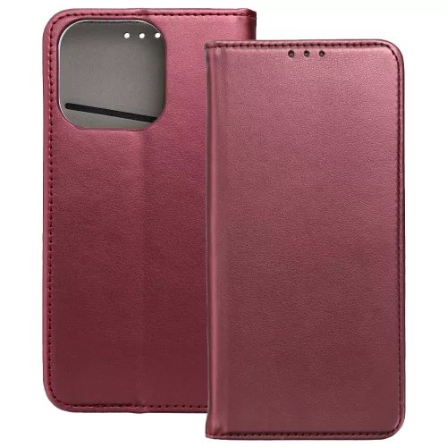 Oppo Reno14 5G / Reno14 FS 5G könyvtok, fliptok, telefon tok, mágneszáras, bankkártyatartós, bordó, Smart Magnetic