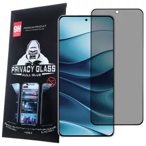   Xiaomi Redmi 15 4G / Redmi 15 5G Privacy üvegfólia – 9H edzett, teljes képernyős, fekete keretes