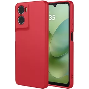   Motorola Moto G06 szilikon tok, hátlaptok, telefon tok, velúr belsővel, matt, piros, Silicon