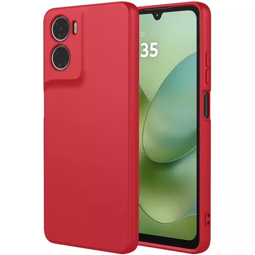 Motorola Moto G06 szilikon tok, hátlaptok, telefon tok, velúr belsővel, matt, piros, Silicon