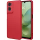 Motorola Moto G06 szilikon tok, hátlaptok, telefon tok, velúr belsővel, matt, piros, Silicon