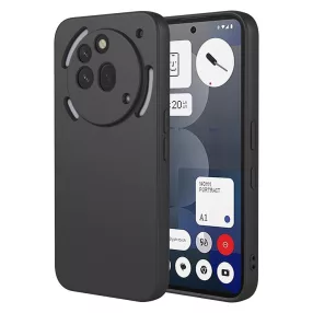   Nothing Phone (3a) Pro szilikon tok, hátlaptok, telefon tok, matt, fekete