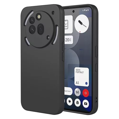 Nothing Phone (3a) Pro szilikon tok, hátlaptok, telefon tok, matt, fekete