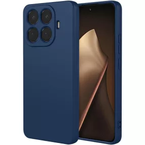  Xiaomi 15T Pro 5G szilikon tok, hátlaptok, telefon tok, velúr belsővel, matt, sötétkék, Silicon