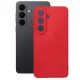 Samsung Galaxy S26 Plus 5G (S26+ 5G) szilikon tok, hátlaptok, telefon tok, velúr belsővel, matt, piros, Silicon