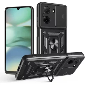   Xiaomi Redmi A5 4G hátlap tok, telefon tok, kitámasztható, mágneses, ütésálló, fekete, Defender Slide