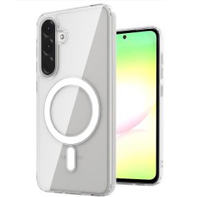   Samsung Galaxy A57 5G hátlaptok, telefon tok, MagSafe kompatibilis, átlátszó, Anti Shock Mag Case, 1.5mm