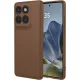 Motorola Edge 60 Fusion 5G / Edge 60 5G szilikon tok, hátlaptok, telefon tok, velúr belsővel, matt, barna, Silicon