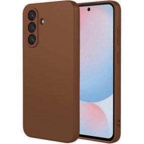   Samsung Galaxy A57 5G szilikon tok, hátlaptok, telefon tok, velúr belsővel, matt, barna, Silicon