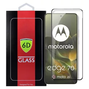  Motorola Edge 70 5G üvegfólia – teljes képernyős, edzett, fekete keretes 6D tempered glass