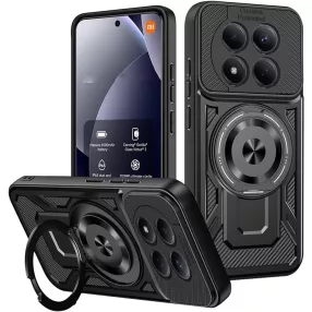   Xiaomi Redmi Note 15 Pro Plus 5G Defender Armor Mag tok – mágneses, MagSafe kompatibilis, kitámasztható, ütésálló, fekete