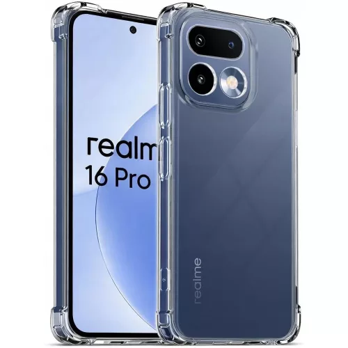 Realme 16 Pro 5G szilikon tok, hátlaptok, telefon tok, erősített sarkokkal, átlátszó, Anti Shock, 1.5mm