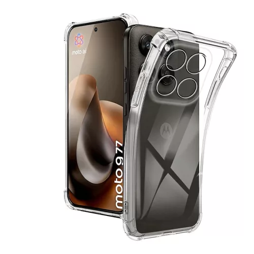 Motorola Moto G67 5G / G77 5G szilikon tok, hátlaptok, telefon tok, erősített sarkokkal, átlátszó, Anti Shock, 1.5mm