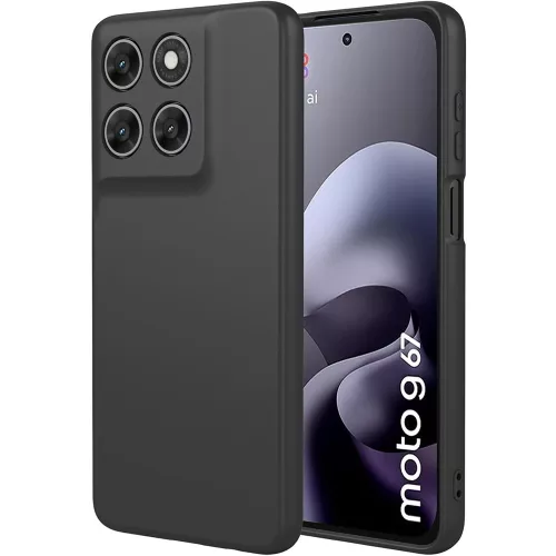Motorola Moto G67 5G / G77 5G szilikon tok, hátlaptok, telefon tok, velúr belsővel, matt, fekete, Silicon