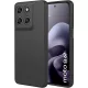 Motorola Moto G67 5G / G77 5G szilikon tok, hátlaptok, telefon tok, velúr belsővel, matt, fekete, Silicon