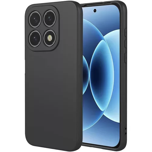 Xiaomi 17 5G szilikon tok, hátlaptok, telefon tok, velúr belsővel, matt, fekete, Silicon