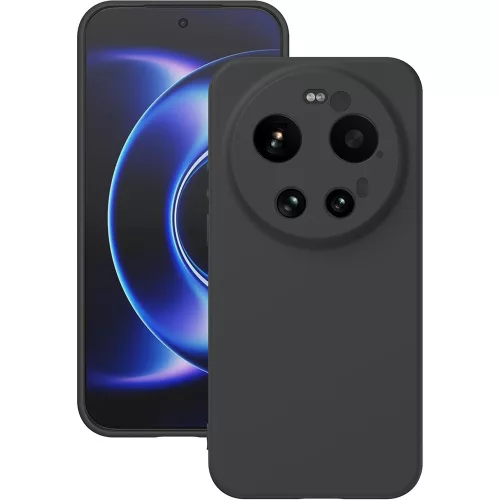 Xiaomi 17 Ultra 5G szilikon tok, hátlaptok, telefon tok, velúr belsővel, matt, fekete, Silicon
