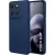 Motorola Moto G67 5G / G77 5G szilikon tok, hátlaptok, telefon tok, velúr belsővel, matt, sötétkék, Silicon