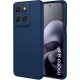 Motorola Moto G67 5G / G77 5G szilikon tok, hátlaptok, telefon tok, velúr belsővel, matt, sötétkék, Silicon