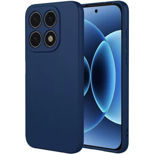Xiaomi 17 5G szilikon tok, hátlaptok, telefon tok, velúr belsővel, matt, sötétkék, Silicon