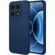 Xiaomi 17 5G szilikon tok, hátlaptok, telefon tok, velúr belsővel, matt, sötétkék, Silicon
