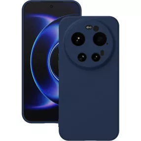   Xiaomi 17 Ultra 5G szilikon tok, hátlaptok, telefon tok, velúr belsővel, matt, sötétkék, Silicon