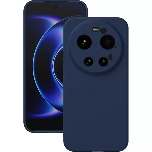 Xiaomi 17 Ultra 5G szilikon tok, hátlaptok, telefon tok, velúr belsővel, matt, sötétkék, Silicon