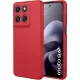 Motorola Moto G67 5G / G77 5G szilikon tok, hátlaptok, telefon tok, velúr belsővel, matt, piros, Silicon