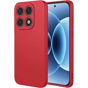   Xiaomi 17 5G szilikon tok, hátlaptok, telefon tok, velúr belsővel, matt, piros, Silicon