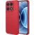 Xiaomi 17 5G szilikon tok, hátlaptok, telefon tok, velúr belsővel, matt, piros, Silicon