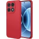Xiaomi 17 5G szilikon tok, hátlaptok, telefon tok, velúr belsővel, matt, piros, Silicon