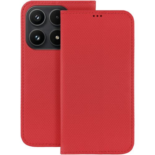 Xiaomi 17 5G könyvtok, fliptok, telefon tok, mágneszáras, bankkártyatartós, piros