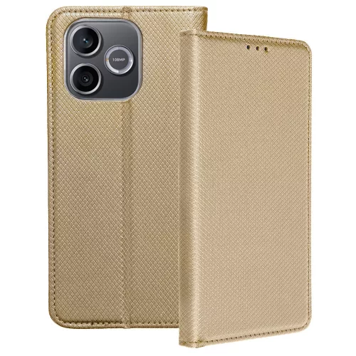 Honor 600 Lite 5G könyvtok, fliptok, telefon tok, mágneszáras, bankkártyatartós, arany