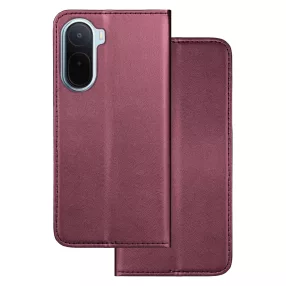   Xiaomi Redmi A7 Pro könyvtok, fliptok, telefon tok, mágneszáras, bankkártyatartós, bordó, Smart Magnetic