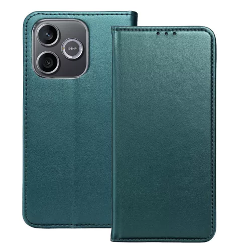 Honor 600 Lite 5G könyvtok, fliptok, telefon tok, mágneszáras, bankkártyatartós, zöld, Smart Magnetic