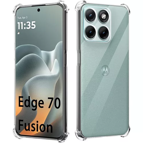 Motorola Edge 70 Fusion 5G szilikon tok, hátlaptok, telefon tok, erősített sarkokkal, átlátszó, Anti Shock, 1.5mm