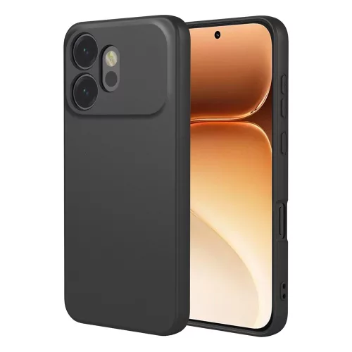Honor 600 5G szilikon tok, hátlaptok, telefon tok, velúr belsővel, matt, fekete, Silicon