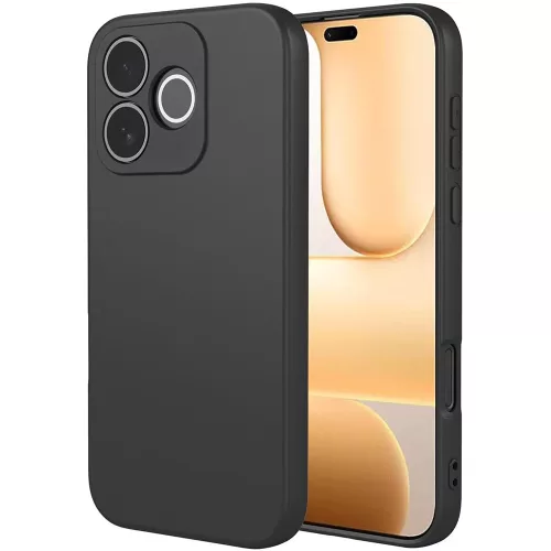 Honor 600 Lite 5G szilikon tok, hátlaptok, telefon tok, velúr belsővel, matt, fekete, Silicon