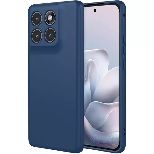 Motorola Edge 70 Fusion 5G szilikon tok, hátlaptok, telefon tok, velúr belsővel, matt, sötétkék, Silicon