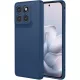 Motorola Edge 70 Fusion 5G szilikon tok, hátlaptok, telefon tok, velúr belsővel, matt, sötétkék, Silicon