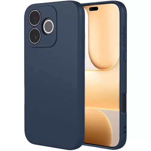 Honor 600 Lite 5G szilikon tok, hátlaptok, telefon tok, velúr belsővel, matt, sötétkék, Silicon