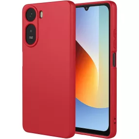   Xiaomi Redmi A7 Pro szilikon tok, hátlaptok, telefon tok, velúr belsővel, matt, piros, Silicon