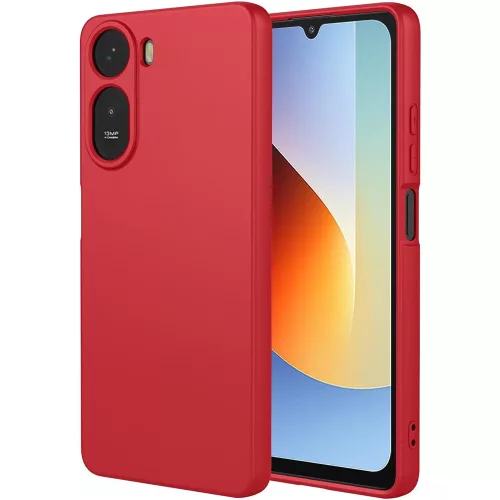 Xiaomi Redmi A7 Pro szilikon tok, hátlaptok, telefon tok, velúr belsővel, matt, piros, Silicon